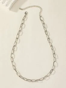 Minimalist Chain Necklace - Silver - View 3