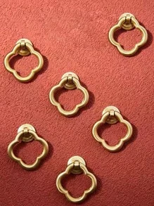 6 قطع مقابض سحب نحاسية فاخرة أوروبية مصقولة، مناسبة للخزائن والدواليب والأبواب والأثاث وخزائن الأحذية، مصنوعة من النحاس، بشكل زهرة ذات ثقب واحد، تأتي مع البراغي