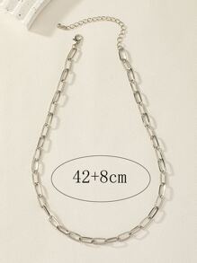 Minimalist Chain Necklace - Silver - View 4