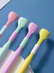 1pc Random Color Toothbrush, 3 Side Soft Toothbrush, For Oral Care Home Bathroom Decor Fall Decor Back To School - Multicolor - View 4