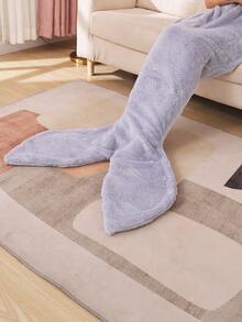 1pc Mermaid Design Throw Blanket - Mauve Purple - View 2