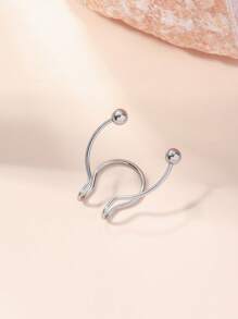 男士不銹鋼鼻環不銹鋼受歡迎穿孔身體鏈禮品適合女士和男士 - 銀色 - 查看 3