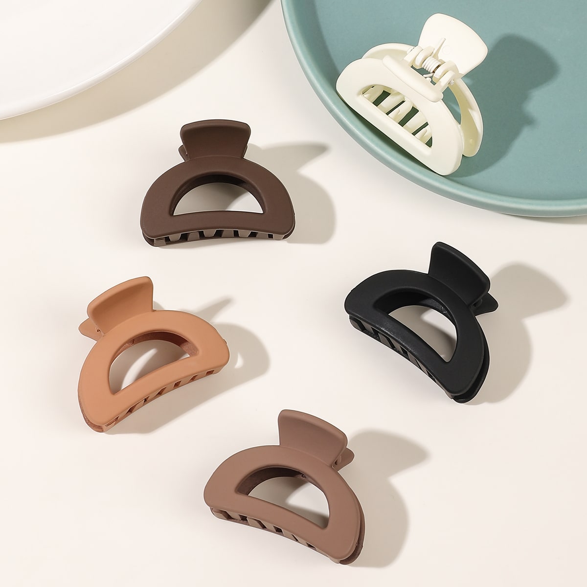 5pcs Semicircle Design Fashion Hair Claw for daily casual outing wear