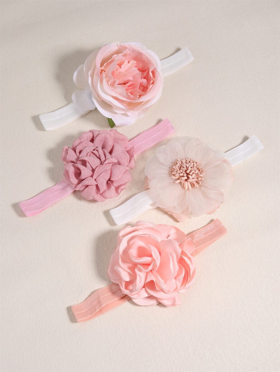 4pcs Baby Flower Decor Hair Band - Multicolor - View 1