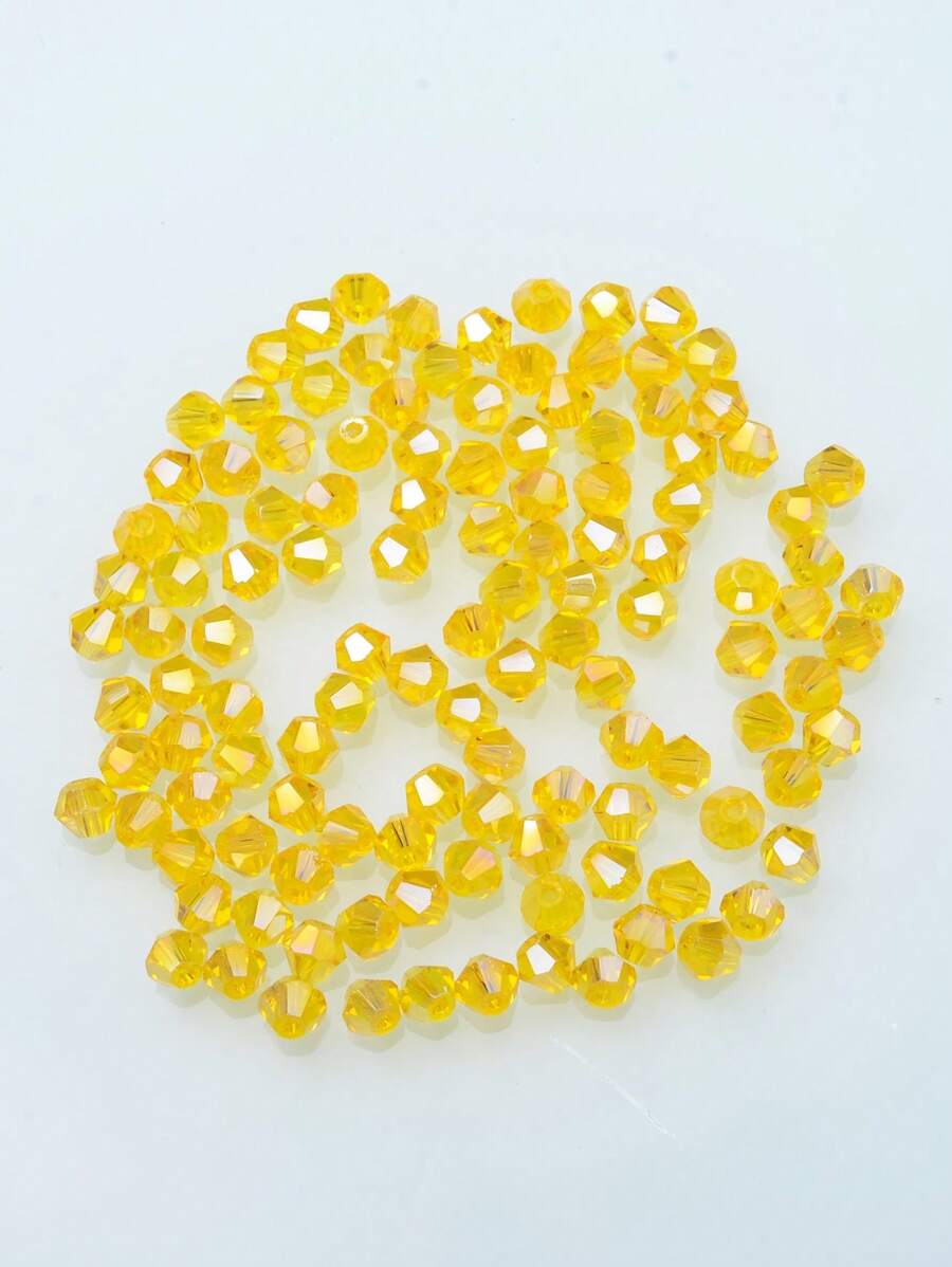 120pcs Glass Beads DIY Jewelry Accessory - Yellow - View 1