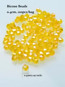 120pcs Glass Beads DIY Jewelry Accessory - Yellow - View 2