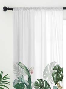 1pc Tropical Pattern Curtain, Modernist Polyester Blackout Curtain For Bedroom - Multicolor - View 3
