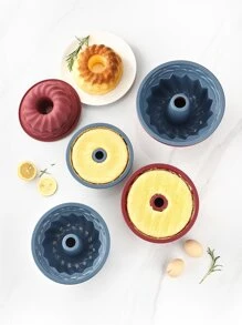 1pc Mini Cake Mold, Silicone Cake Mold For DIY - Burgundy - View 5