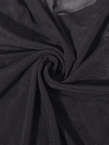 女士不对称网眼对比透视大胆前卫紧身连身衣