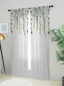 1入組植物圖案窗簾現代滌綸遮光窗簾適用於臥室 - 彩色 - 查看 4