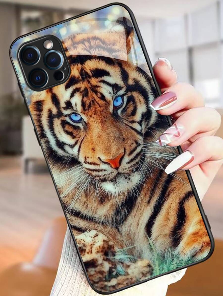 Ốp điện thoại bằng kính in họa tiết hổ độ phân giải cao Tương thích với IPhone/Samsung/Huawei/Xiaomi/OPPO/OnePlus/Infinix - Nhiều màu - Xem 1