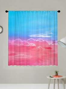Διαφανής κουρτίνα με μοτίβο ουρανού, διαφανής κουρτίνα για το σπίτι με μοντέρνο φιλτράρισμα φωτός από πολυεστέρα - Nhiều màu - Xem 7