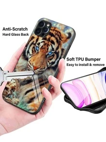 Ốp điện thoại bằng kính in họa tiết hổ độ phân giải cao Tương thích với IPhone/Samsung/Huawei/Xiaomi/OPPO/OnePlus/Infinix - Nhiều màu - Xem 3