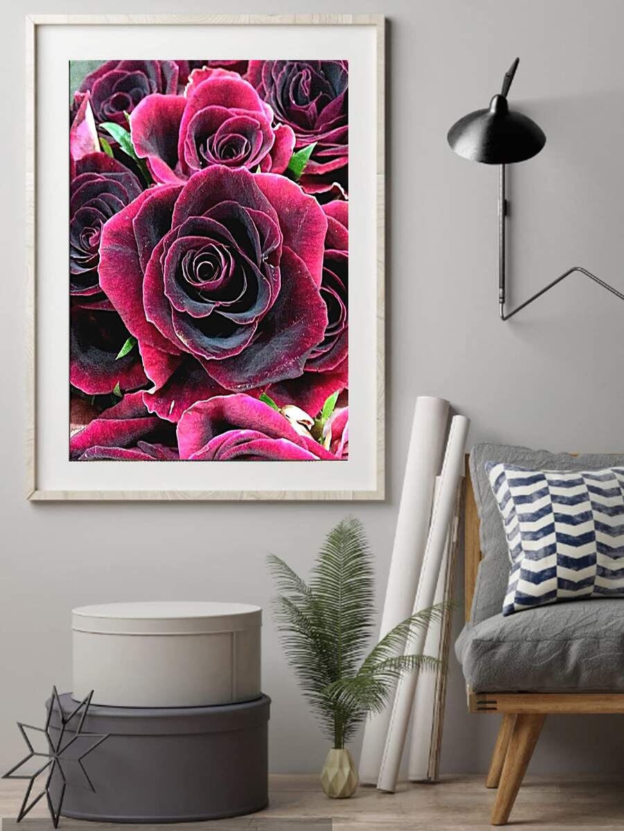 1set PMMA DIY Diamond Painting Without Frame, Modern Floral Pattern DIY Diamond Painting For Decoration - Multicolor - View 1