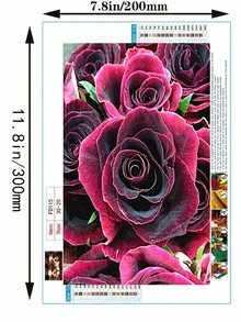 1set PMMA DIY Diamond Painting Without Frame, Modern Floral Pattern DIY Diamond Painting For Decoration - Multicolor - View 2