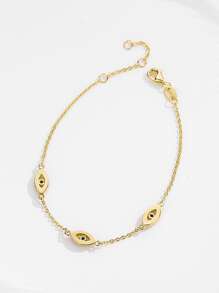 Kaletine Cubic Zirconia Eye Decor Silver Bracelet Holiday - View 3