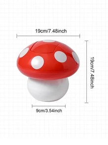 1入組PP垃圾桶創意蘑菇設計垃圾桶 - 紅白色 - 查看 2