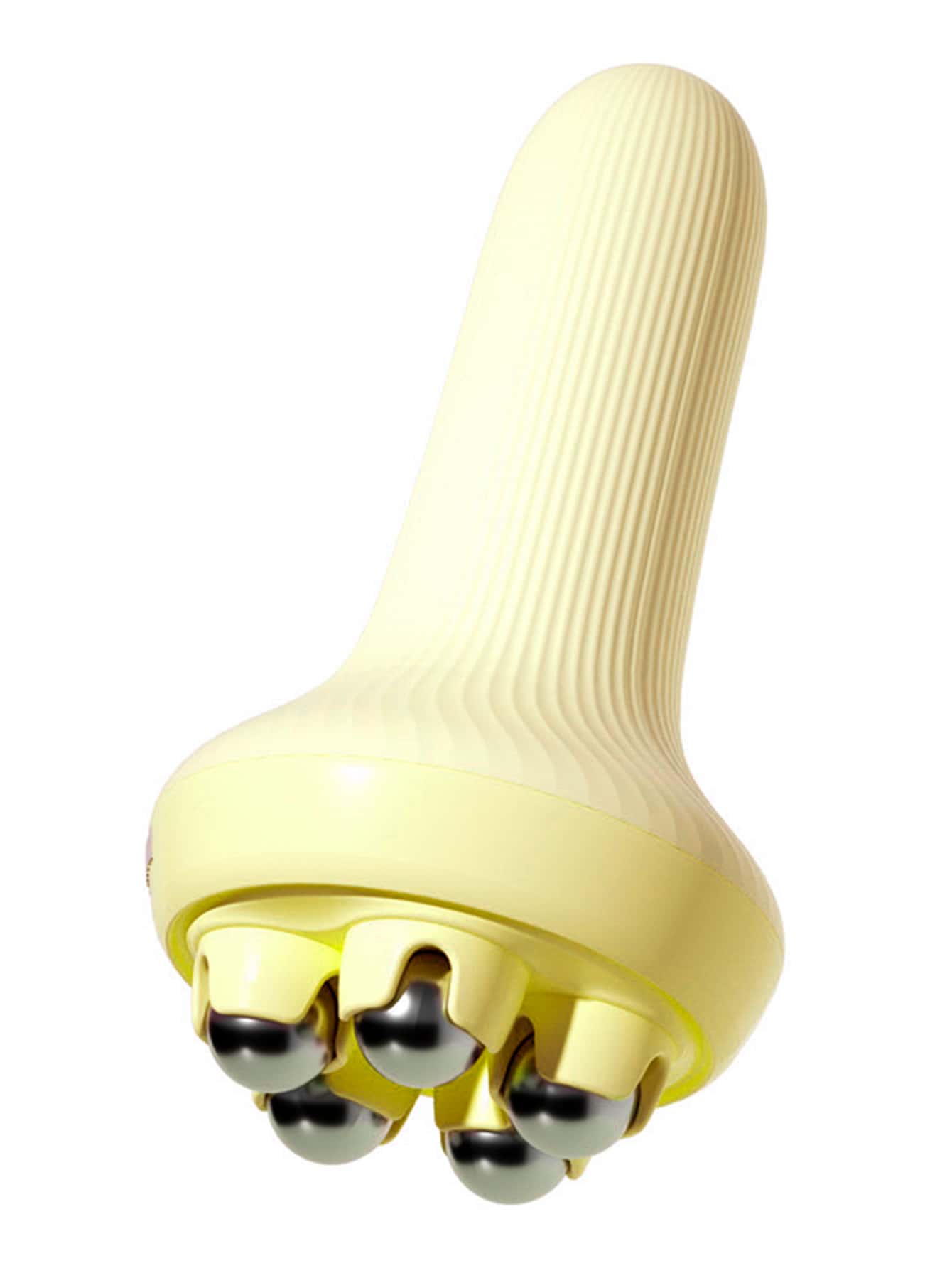 Relax Massage Ball Roller, 1pc Handheld Massager For Muscle Back Neck Foot Calf Leg Relax, Body Massage Tool With Roller, Ball Massager Can Be Used With Essential Oils With Portable Design, Yellow - Yellow - View 1