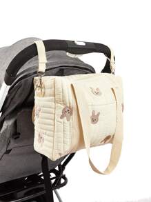 卡通兔子圖案尿布包 - 米色 - 查看 1