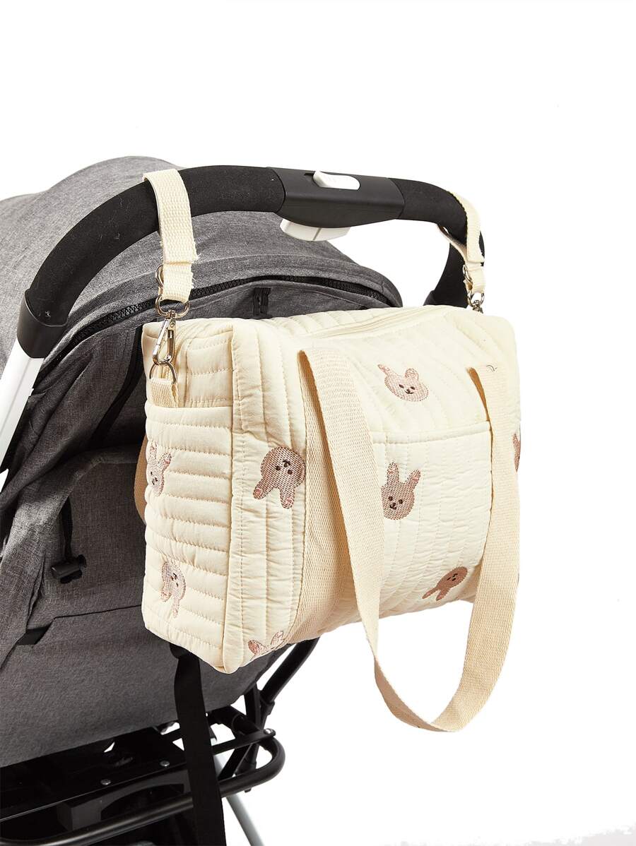 卡通兔子圖案尿布包 - 米色 - 查看 1