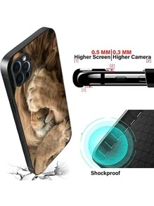 High Definition Lion Printed Glass Phone Case Compatible With IPhone/Samsung/Huawei/Xiaomi/OPPO/OnePlus/Infinix