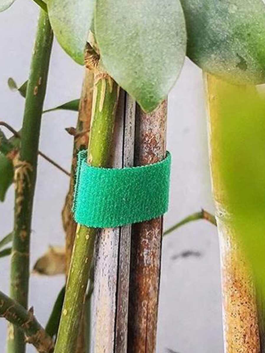 1pc Polyamide Plant Cable Tie, Modern Green Hook-and-loop Fastener For Garden - Green - View 1