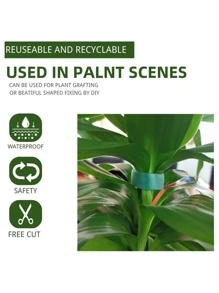 1pc Polyamide Plant Cable Tie, Modern Green Hook-and-loop Fastener For Garden - Green - View 4