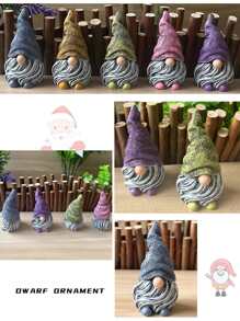 1pc Gonk Shaped Garden Statue, Modern Polyresin Garden Ornament For Garden - Pink - View 6