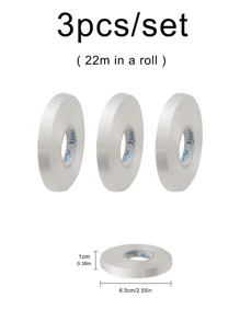 3 Cái/bộ Ruy Băng Nhựa, Ruy Băng Bóng Trắng Màu Trơn Cho Bữa Tiệc - trắng - Xem 3