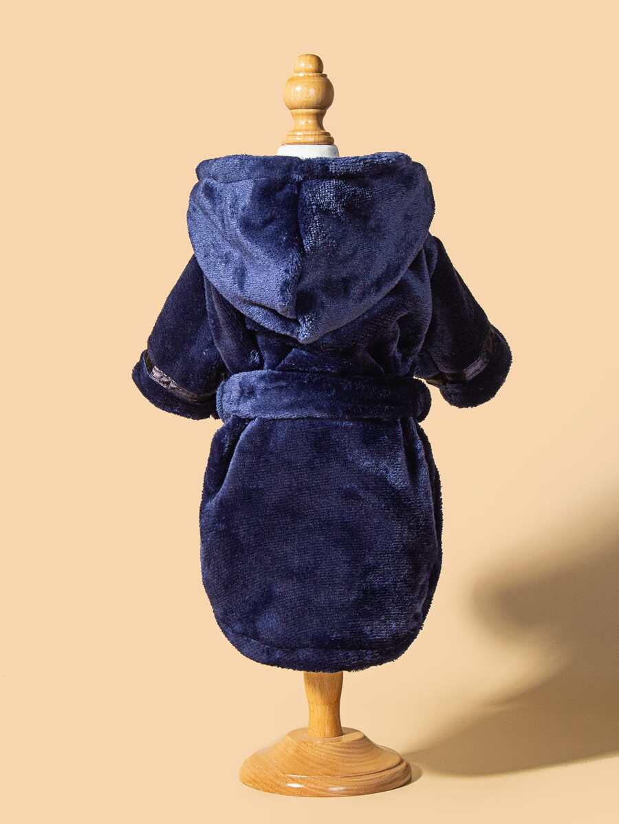 1pc Plush Pet Pajama For Cat And Dog For Sleeping - Navy Blue - View 1