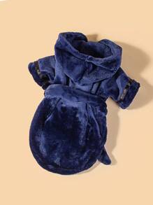 1pc Plush Pet Pajama For Cat And Dog For Sleeping - Navy Blue - View 6
