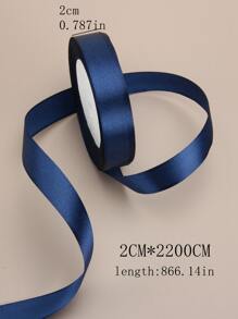 1 卷 2 厘米礼品包装缎带，婚礼派对装饰蝴蝶结丝带，适用于情人节、生日、返校、装饰 - 藏蓝色 - 查看 3