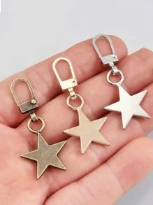 5pcs Star Design Zipper Pull, Zinc Alloy Garment Accessory, For DIY - Silver - View 4