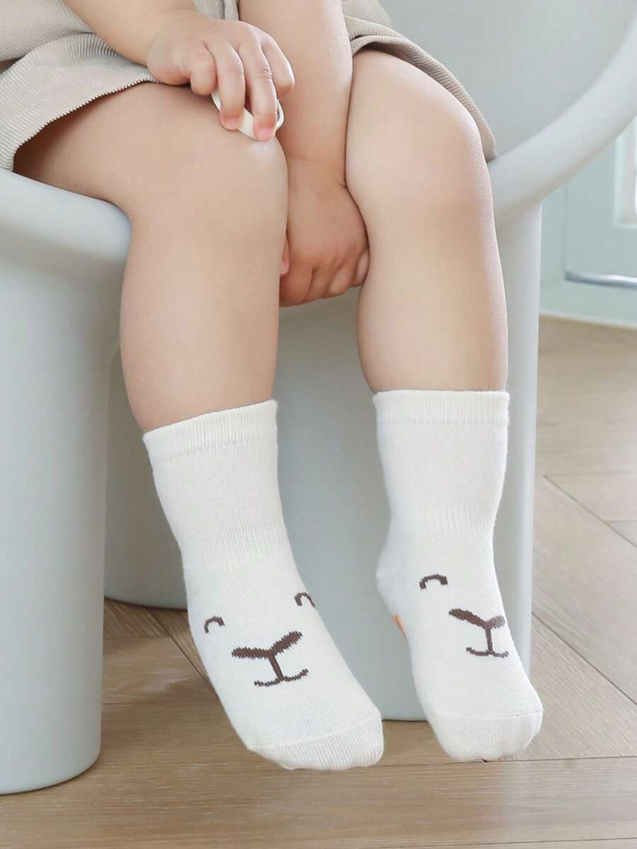 Baby Cartoon Graphic Anti-slip Socks - Beige - View 1