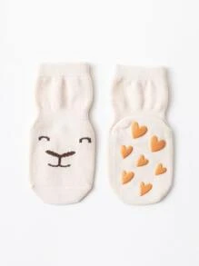 Baby Cartoon Graphic Anti-slip Socks - Beige - View 3