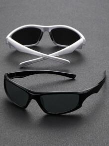 2pcs/Set Plastic Geometric Frame Decorative Fashion Glasses For Summer Beach Vacation,Outdoor,Travel - Multicolor - View 4