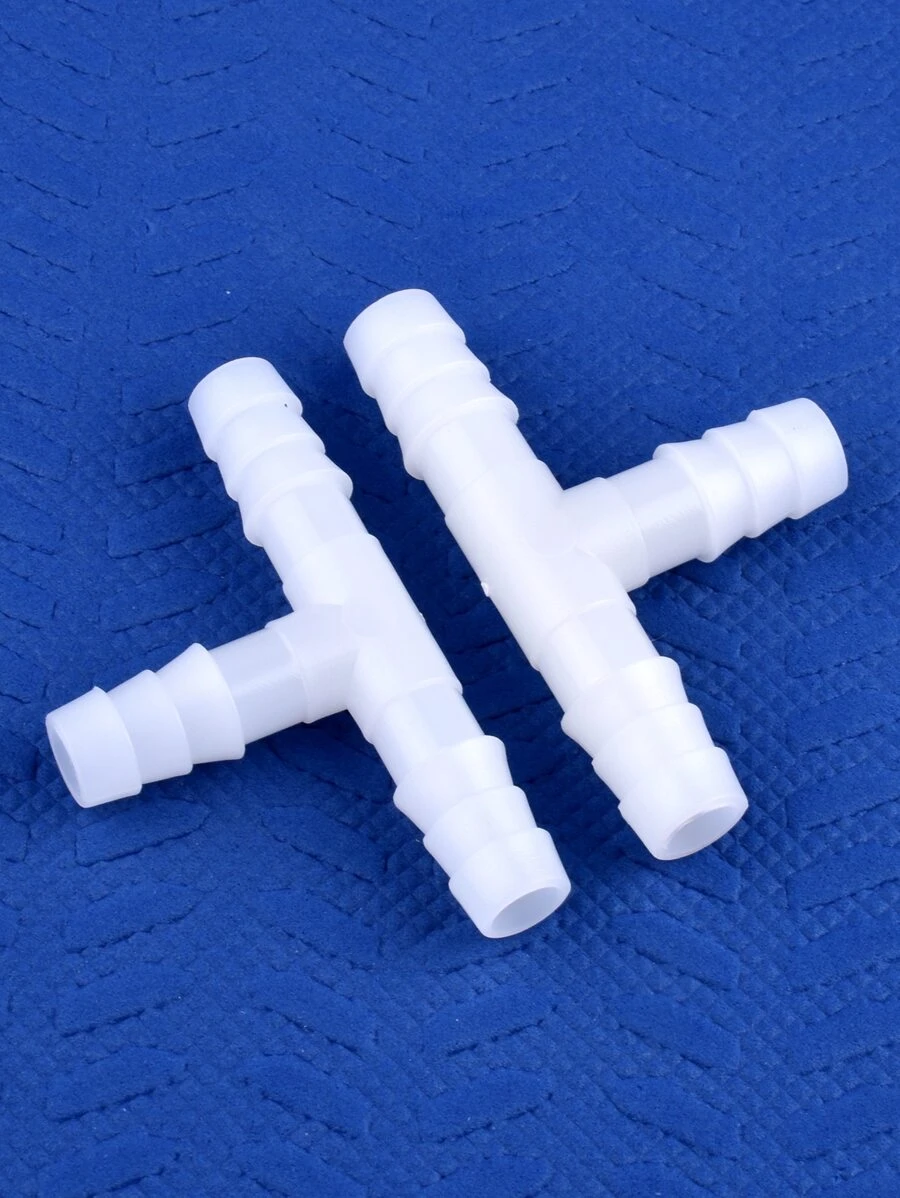 1 Set de conexión de manguera en T de PE, conexión de manguera en T blanca moderna para jardín - Blanco - Ver 1