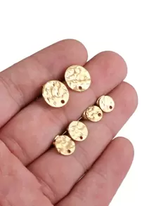 10pcs/set Textured Metal DIY Jewelry Accessory - Yellow Gold - View 2