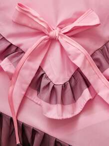 1pc Pink Ruffle Trim Duvet Cover Without Filler, Polyester Bedding Duvet Cover For Bedroom - Baby Pink - View 6