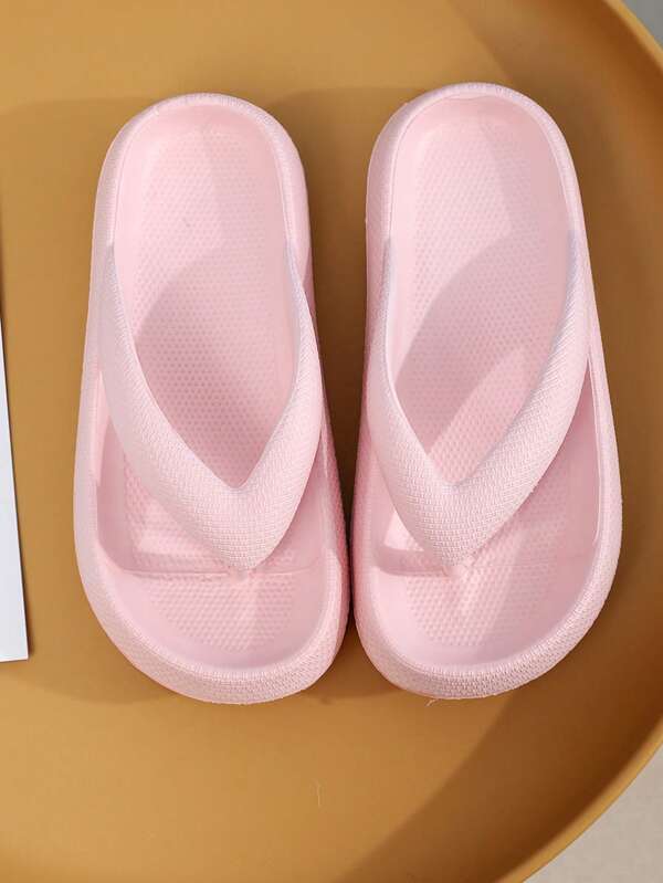 Women Toe Post FlipFlops, Preppy Pink EVA Flip Flops SHEIN USA