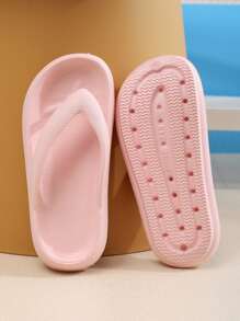 Women Toe Post Flip-Flops, Preppy Pink EVA Flip Flops - Pink - View 4