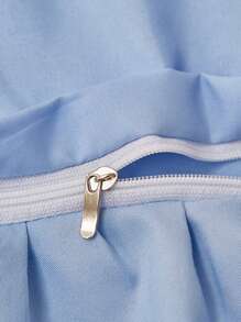 1pc Bow Decor Ruffle Trim Duvet Cover Set, Romantic Polyester Bedding Set For Home - Blue - View 9