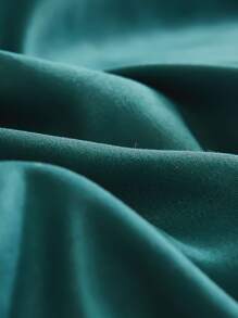 1pc Flower Trim Duvet Cover Set, Romantic Microfiber Bedding Set For Home - Dark Green - View 4