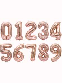 1pc PE Balloon, Creative Number Shaped Decorative Balloon For Party,Christmas - Rose Gold - View 2