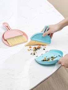 1set PP Broom, Modern Pink Dustpan And Whisk Broom For Household - Pink - View 2