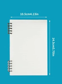 Wen gu 1pc Plaid Pattern Loose-leaf Notebook, Simple Portable Binder Loose Leaf Journal For School, Office - White - View 3