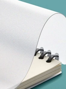 Wen gu 1pc Plaid Pattern Loose-leaf Notebook, Simple Portable Binder Loose Leaf Journal For School, Office - White - View 5