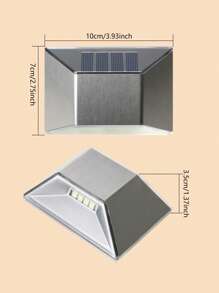 1pc Wall Mounted Solar Lantern, Modern Stainless Steel Outdoor Solar Lantern For Garden - White - View 4