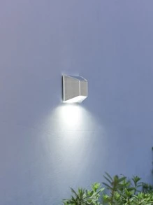 1pc Wall Mounted Solar Lantern, Modern Stainless Steel Outdoor Solar Lantern For Garden - White - View 5