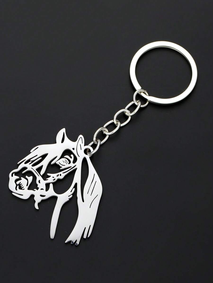 Street Horse Charm Keychain Car Accessories Bag Charm School - Silver - View 1
